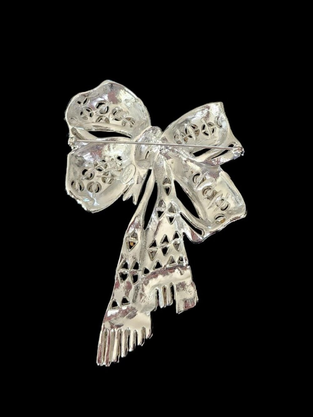 VINTAGE Thelma Deutsch Massive 4.5" Runway Bow Brooch - 80s Glam Statement - Picture 5 of 8
